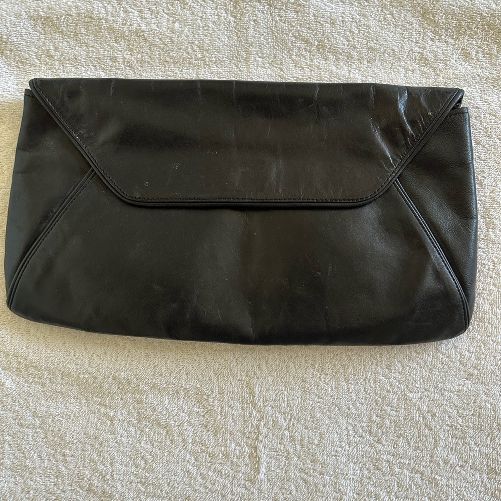 Anne Klein Black Envelope Clutch